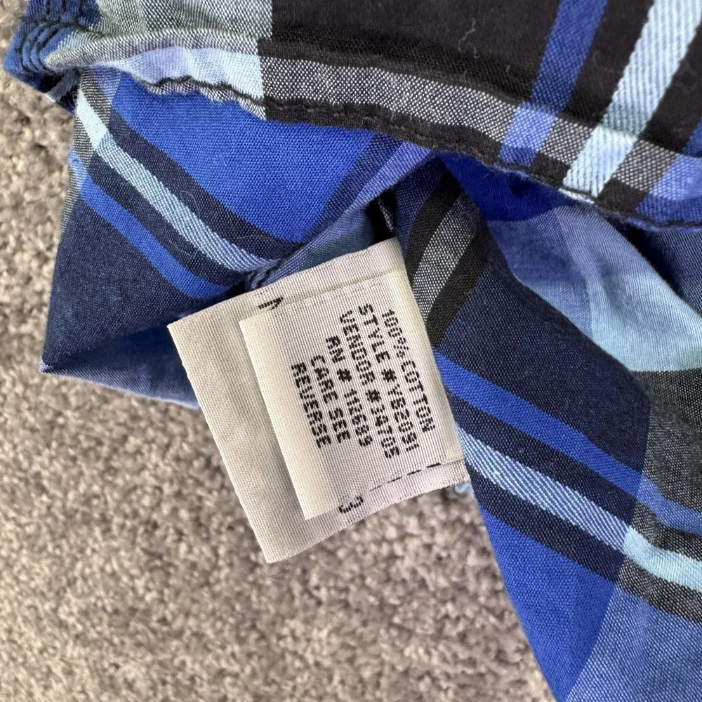 BKE Shirt Boys XL 18-20 Blue Plaid Long Sleeve Snap Button Up Casual Top